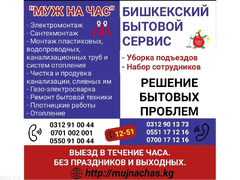 Муж на час. Все виды услуг. Бишкекский бытовой сервис