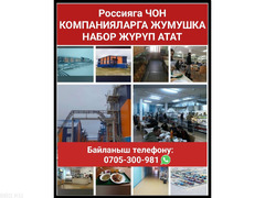 Россияга чоң компанияларга жумушка набор жүрүп атат